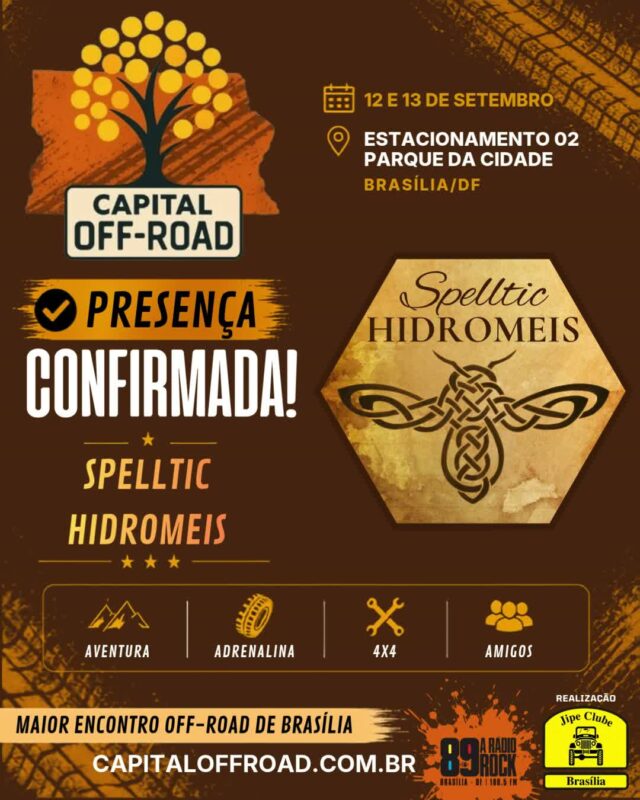 🚀 CAPITAL OFF-ROAD: O MAIOR ENCONTRO 4X4 DA CAPITAL ESTÁ CHEGANDO!

Solta o som e confira o recado oficial! Nos dias 12 e 13 de setembro, o Estacionamento 02 do Parque da Cidade vai virar a casa de todos os apaixonados por off-road, rock e boa resenha.

Confira tudo o que te espera nesse final de semana histórico:

📅 QUANDO:

Sábado (12/09): 09h às 21h

Domingo (13/09): 09h às 17h
📍 ONDE: Estacionamento 02 — Parque da Cidade / BSB

🔥 ATRAÇÕES & PROGRAMAÇÃO:
🚜 Exposição de Jipes: Cadastre sua viatura pelo WhatsApp (61) 99335-6610.
⛺ Espaço Jipe Clubes: Traga sua tenda, churrasqueira e a turma! Espaço 100% gratuito, mas exige reserva antecipada pelo WhatsApp (61) 99335-6610.
⛰️ Trilhas & Rally: 2 opções de trilha (Leve/Moderada e Moderada/Pesada) + passeio planilhado exclusivo com a Turma do Buriti Rally.
📸 Concurso #MeuJipeAmarelo: Já está rolando no nosso perfil, participe!
🎸 Rock 'n' Roll & Chopp Gelado: Muita música boa e a parceria oficial da Máfia Beer.
🤝 Ação Solidária ABRACE: Cada 1kg de alimento não perecível doado vale 1 cupom para concorrer a brindes irados!

🤝 PARCEIROS OFICIAIS:
Rádio Rock 89 Brasília • Comando Auto Peças • Moobi Overlander • RUDE boy 4x4 • Maravilhas Art • Spelltic Hidromeis • Máfia Beer • Pegada de Urso Cutelaria • Abrace

Chame a família, prepare a viatura e venha fazer história com a gente! 🚜💨

#CapitalOffRoad #JipeClubeDeBrasilia #JCB #OffRoadDF #4x4Brasilia #ParqueDaCidade #BuritiRally #MafiaBeer #RadioRock89 #UniversoOffRoad #FamiliaJCB